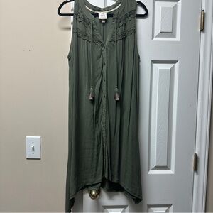 Knox Rose Olive Green Women's Top with Decorative Trim